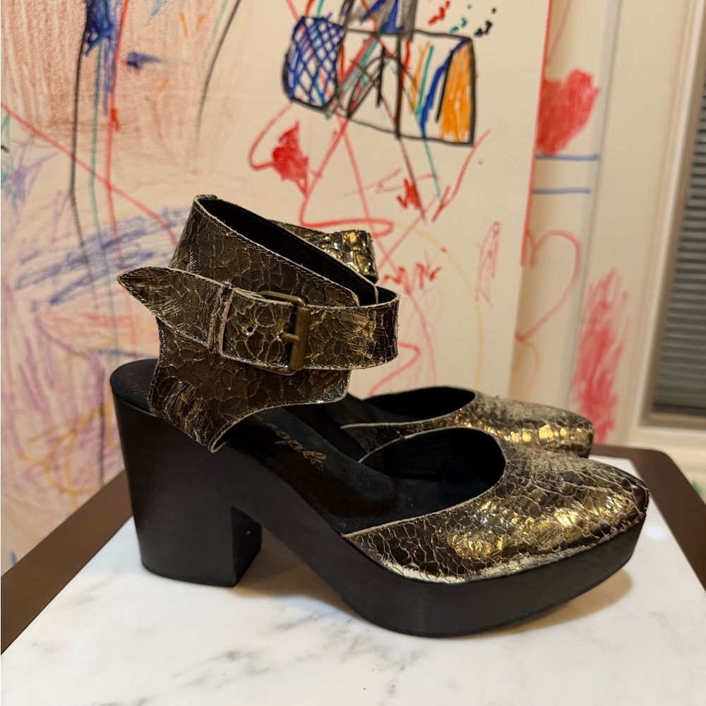 Free People Metallic Clogs